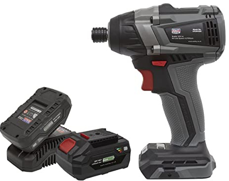 Sealey 20V SV20 Series 1/4 Hex Brushless Impact Driver Kit - 2 Batteries - CP20VIDXKIT