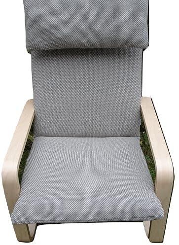 Kissen für Schaukelstuhl Typ Pello oder Poang IKEA. Hergestellt aus hochwertigem Polsterstoff. Sitz 57 x 50 Rücken 57 x 70, 8 cm dick (Dunkelgrau)