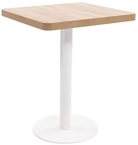 vidaXL Bistrotisch für 2 Personen Bartisch Bartresen Stehtisch Tresentisch Esstisch Tisch Küchentisch Partytisch Hellbraun 60x60cm MDF