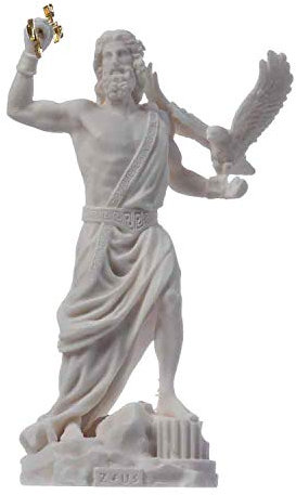Zeus Griechischer Gott Jupiter Donner Statue Figur Alabaster 18 cm