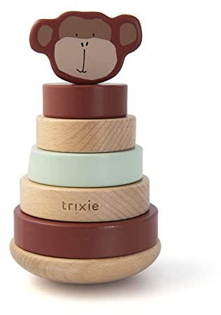 Trixie Baby Stapelturm mit Ringem aus Holz Mr. Monkey AFFE braun