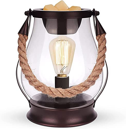 SALKING Electric Wax Melt Burners, Metal Wax Warmer Oil Burners for Wax Melts, Rustic Fragrance Burner, Wax Melter with 45W Edison Bulb,Essential Oils Burner for Home Decor,Birthday Gift