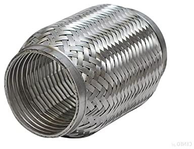 INTERLOCK Flexrohr, Flexteil Flexibles Rohr Auspuff, Hosenrohr Flexstück aus Edelstahl. HD QUALITÄT - mit gestärkter Bauweise (Doppelwand System-> Stoßfest und flexibel) (Ø 45mm x 150mm)