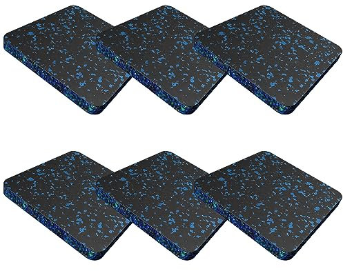 6 Stück Antivibrationsmatte Waschmaschine 10x10x2cm Laufband Matte Fitnessgeräte Matte Stoßdämpfendes Schalldämmkissen rutschfest, Heimgymnastikzubehör - Schützen Sie Fußböden und Teppich