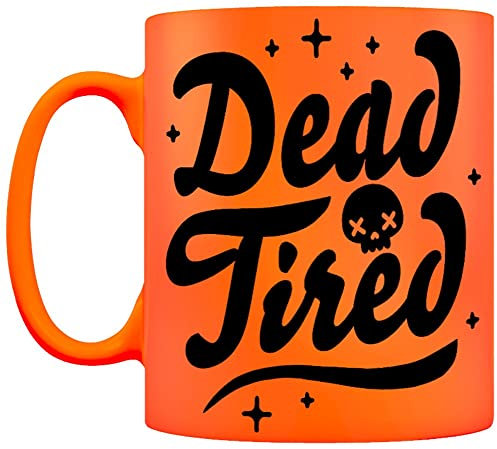 Grindstore Dead Tired Neon Mug Orange 12x9.5cm