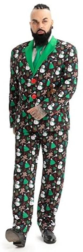 U LOOK UGLY TODAY Weihnachtsanzug Party Mens Funny Xmas Jacket Kostüm, Novelty Weihnachtsanzug Outfit 3XL