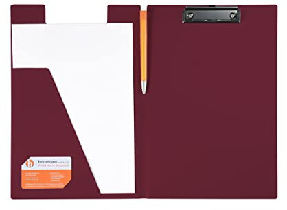 Heidemann Aufklappbare Klemmbrettmappe DIN A4 Plus Photodruck, 11100000 (Warm Bordeaux)