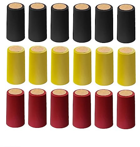 60PCS PVC Heat Shrink Capsules 3 Colors Sealing Shrink Wrap Wine Bottles Wine Making and Decor for Professional Wine Cellars and Home use(black+red+gold)