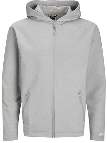 JACK & JONES Herren JCOCLOUD Sweat Zip Hood NOOS Zipper, Light Grey Melange, XXL