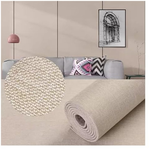 Papier peint à décoller et à coller en toile de lin, papier peint texturé en tissu de lin, autocollant mural en tissu de panneaux insonorisés, panneaux muraux autocollants imperméables, papier peint r