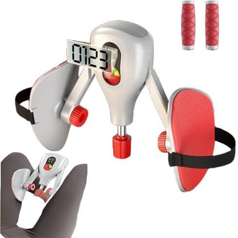 Husyop Thigh Master 0.0-35.9 kg Verstellbarer Widerstand, Oberschenkel-Toner mit festen Beingurten und austauschbarem Griff, Becken-Hüft-Kegel-Trainer, Krafttrainer, Gesäß-Beine-Workout (Weiß)