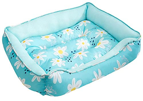 ISCBAFYX Kühlende Sommermatte für kleine, mittelgroße Hunde und Katzen - Atmungsaktives Sofakissen für Haustiere mit Zwinger-Design