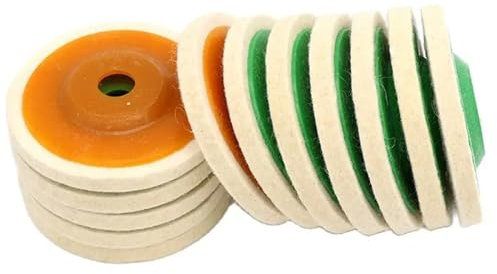 Disco de Fieltro Rueda de pulido de lana de 4 pulgadas y 100MM, rueda de amoladora angular, disco de pulido de fieltro for limpieza de Metal, acero, piedra y vidrio, 10 unidades (Color : Coarse wool