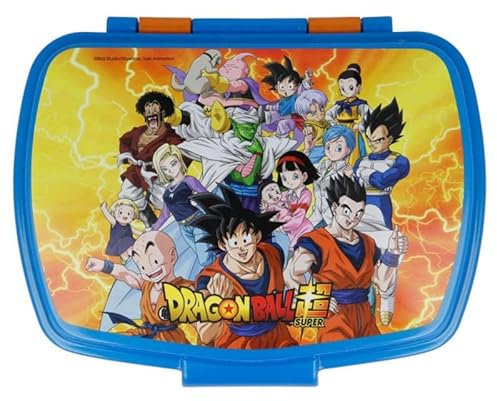 BRICOMIRAS Fiambrera infantil colegio, fiambrera infantil recreo, sandwichera ideal para el recreo, sandwichera merienda parque para niños y niñas, porta sandwich colegio (Dragon Ball)