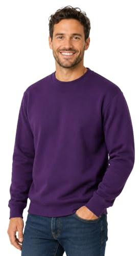 TICTEX Felpa Girocollo per Uomo in Cotone - Felpa Basic Senza Cappuccio per Uso Quotidiano e Abbigliamento da Lavoro - Taglie dalla S alla 5XL