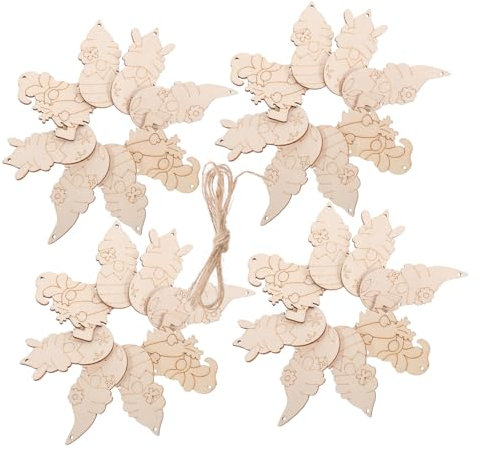 DIYEAH 25 Stück Zwerg Holzdekoration Zum Aufhängen Holzdekor Holzscheiben Holzzwerge Zum Basteln Osterausschnitte Malerei Holzspäne Holzausschnitte Zum Basteln Osterdekorationen