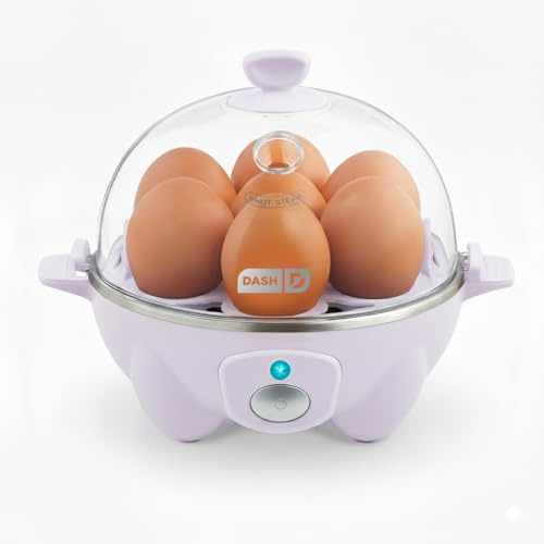 DASH Pressure cooker: 7 electric eggs with capacity for hard-boiled eggs, poached eggs, scrambled eggs or omelets with automatic shut-off function, lavender
