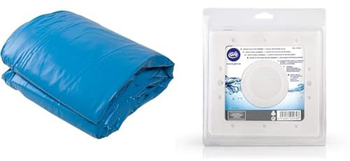 Gre FPR352 - Liner para Piscinas Redondas, Diámetro de 350 cm, Altura de 120 cm, Color Azul & AR521 - Junta Doble para Skimmer + 2 Juntas de Válvula de Retorno