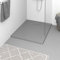 Sufrk Receveur de douche en SMC Gris 100 x 80 cm, Slim carré bordé