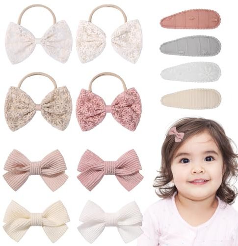 12 Pièces Barrette Bebe Fille Pince Cheveux, Rose Bébé Épingle à Cheveux, Fille Bebe Accessoires Décoration de Cheveux pour Photographie Festivals Vie de Tous Les Jours et Fêtes