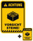 EppoBrand 2x Achtung Vorsicht Steine Lustiger Vinyl Aufkleber Kinderzimmer Tür Wand Möbel Warn Schild 17x13cm & 7x5cm für Lego Spielzimmer
