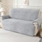 Royhom Dicker Lammfellbezug Sofa Überzug 3 Sitzer, Sofaschoner rutschfest für Leder-Couch, Waschbar, Superweicher Sofabezug, Hellgrau Couch Überzug für Kinder und Haustiere (Hellgrau, 3 Sitzer)