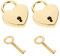 Lot de 2 petits cadenas en forme de cœur avec clé - Mini cadenas vintage - Cadenas d'amour - Cadenas en forme de cœur - Avec fermoirs - Pour journal intime, bijoux - Boîte de rangement