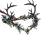 MOSTORY Leuchtende Elfenkrone – schwarzes Geweih-Kopfstück, gotischer Blumenreif, Elfen-Wald-Tiara für Frauen, Renaissance-Messe, Cosplay, Halloween-Kostüm, Fotoshooting