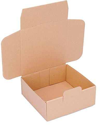 verpacking DHL Kleinpaket Braun 155 x 155 x 65 mm [Größe und Stückzahl wählbar] 1-wellige Versandkartons [Warenpost wird zu DHL Kleinpaket] portooptimierte Versandgröße für kleine Waren 25 Stück