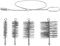 4 Stück Heizkesselbürste Set, Ofenrohrbürste Durchmesser 30/50/80/150mm mit 1 Meter Extender, Kaminreiniger Bürste für Schornstein Kamin Ofenrohr Rauchrohr Reinigung
