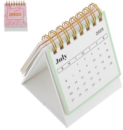 LOLIPPYY 2025 Schreibtischkalender Mini-Tischkalender 2024 Kalenderaufkleber Kalenderständer Mond- Uhr für kollegen kleiner kalender Mini-Standkalender kleiner Tischkalender Papier