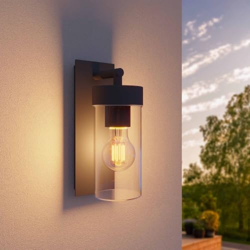 Ledvion LED Wandleuchte Dimmbar Anthrazit 15W 2100K E27 IP44 Aluminium | Für Einfahrt Gartenweg Terrasse oder Fassade geeignet und klar auf den Außeneinsatz ausgerichtet