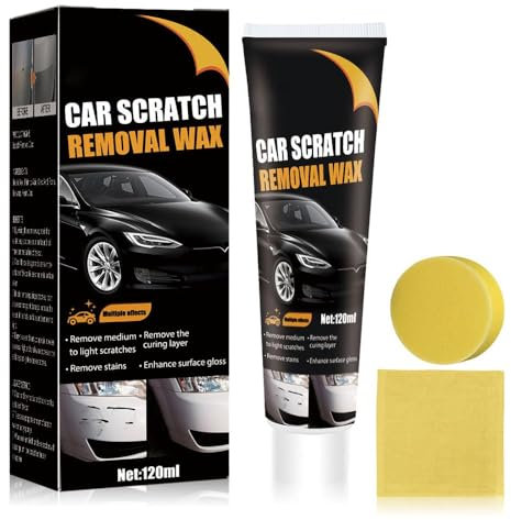 Scratch Remover for Vehicles, 2025 Upgrade Car Polishing Wax Scratch Remover for Deep Scratches, Car Scratch Repair Paste, Cars Paint Scratchs Repair Kit with Wipe and Sponge (1)