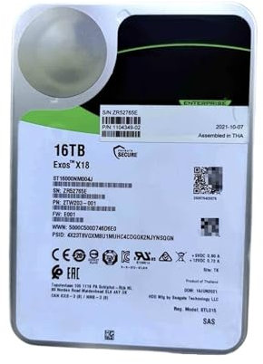 KWWEWEB 1 Disque Dur d'entreprise ST16000NM004J 16 to 3,5'' 7,2K 12 Go SAS 16 to