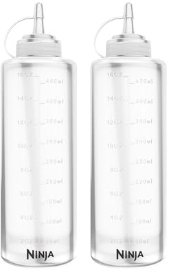 Ninja FlexFlame Squirt Bottles, 2 Pack, Leak Proof, Dishwasher Safe | Ninja FlexFlame Squirt Bottles (2-pack) keep sauces & oils mess-free with leak-proof caps and are dishwasher safe