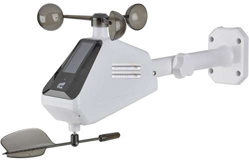TFA Dostmann TFA-ID Windsender ID-A2, 30.3904, mit TFA.me System WLAN geeignet, Online Überwachung von Windrichtung/-geschwindigkeit, Windmesser, solar unterstützt (Weiß mit Batterien)