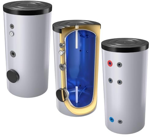 500 Liter emaillierter Warmwasserspeicher/Trinkwasserspeicher, ohne Wärmetauscher, inkl. Isolierung, Magnesiumanoden und Thermometer