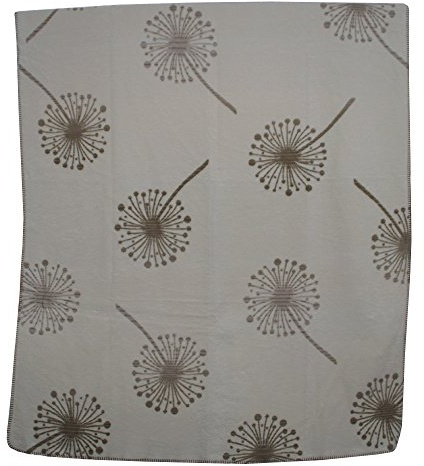 Richter Textilien Decke Pusteblume 150 x 200 cm Bio-Baumwolle Hermelin