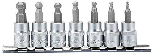 Draper 16296 3/8 Inch Square Drive Hexagonal Socket Bit Set, 48mm