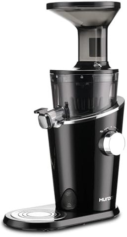 HUROM | Extracteur de jus | Extracteur à Jus de Fruits et Legumes | H100 |Crème glacée et Sorbet | Double Hopper | 3 Filtres | Facile à nettoyer | avec Garantie | 350ml | 150 Watt | Noir