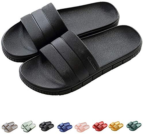 Ciabatte da Mare Uomo Donna, Fascetta Larga, Sandalo Perfetto per L'Estate Piscina Spiaggia, Nero, 250mm/38-39 EU