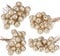 BBTO Artificial Holly Berries, 100 Pieces Mini 10 mm Fake Berries Decor on Wire for Christmas Tree Decorations Flower Wreath DIY Craft Use (Sequined Champagne Gold)