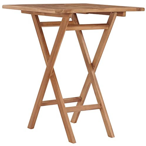 vidaXL Teak Massiv Gartentisch Klappbar Holztisch Esstisch Klapptisch Tisch Gartenmöbel Balkontisch Terrassentisch Teaktisch 60x60x75cm