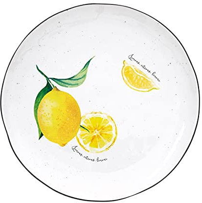 Easy Life Speiseteller AMALFI ZITRONEN rund weiß gelb D. 26cm aus Porzellan