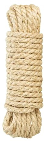 Sisal Rope for Cat Scratcher Cat Tree Repairing - 50 m / 164 ft of 8 mm Thick Natural Sisal Rope for Scratching Post Tower Replacement or Recovering, DIY Cat Scratcher, Gardening Bundling, Craft Deco