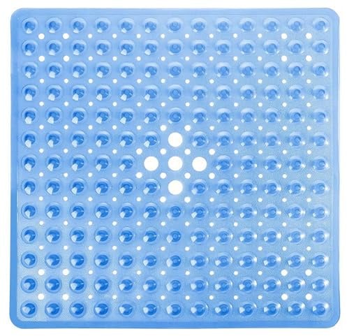 ADOV Duschmatte rutschfeste, 53 x 53 cm Quadratisch Badewannenmatte mit Starken Saugnäpfen und Abflusslöchern, Waschmaschinenfest, Schnelltrocknend, Schimmelresistent, Antirutsch Badvorleger