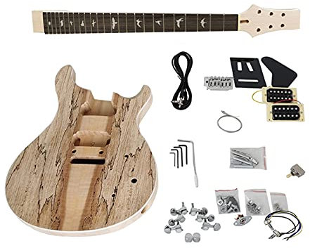KLKL Selbstbau Gitarrenkit Unvollendet DIY PRS.E- Gitarre Kits Basswood Body Musical Instrument Guitar Mit Allen Hardwares E-Gitarren-Bausatz (Color : EK010S)