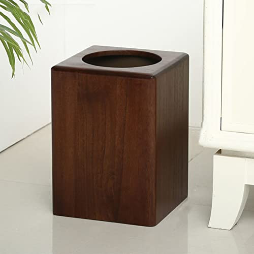 Poubelle de cuisine rétro peut poubelle carrée en bois pour salon salle de bain chambre à coucher de stockage godet gaspillage papier panier conteneur de déchets avec cylindre intérieur en plastique