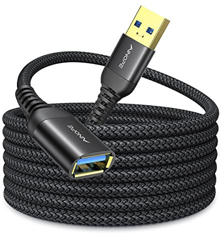 AINOPE 3M USB Verlängerung Kabel USB 3.0 Verlängerungskabel A Stecker auf A Buchse mit eleganten Alluminiumsteckern, Nylon Stoffmantel für Kartenlesegerät,Tastatur, Drucker, Scanner, Kamera