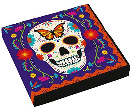 Amscan día de los Muertos Servietten 33 x 33 cm Papier 16 Stück